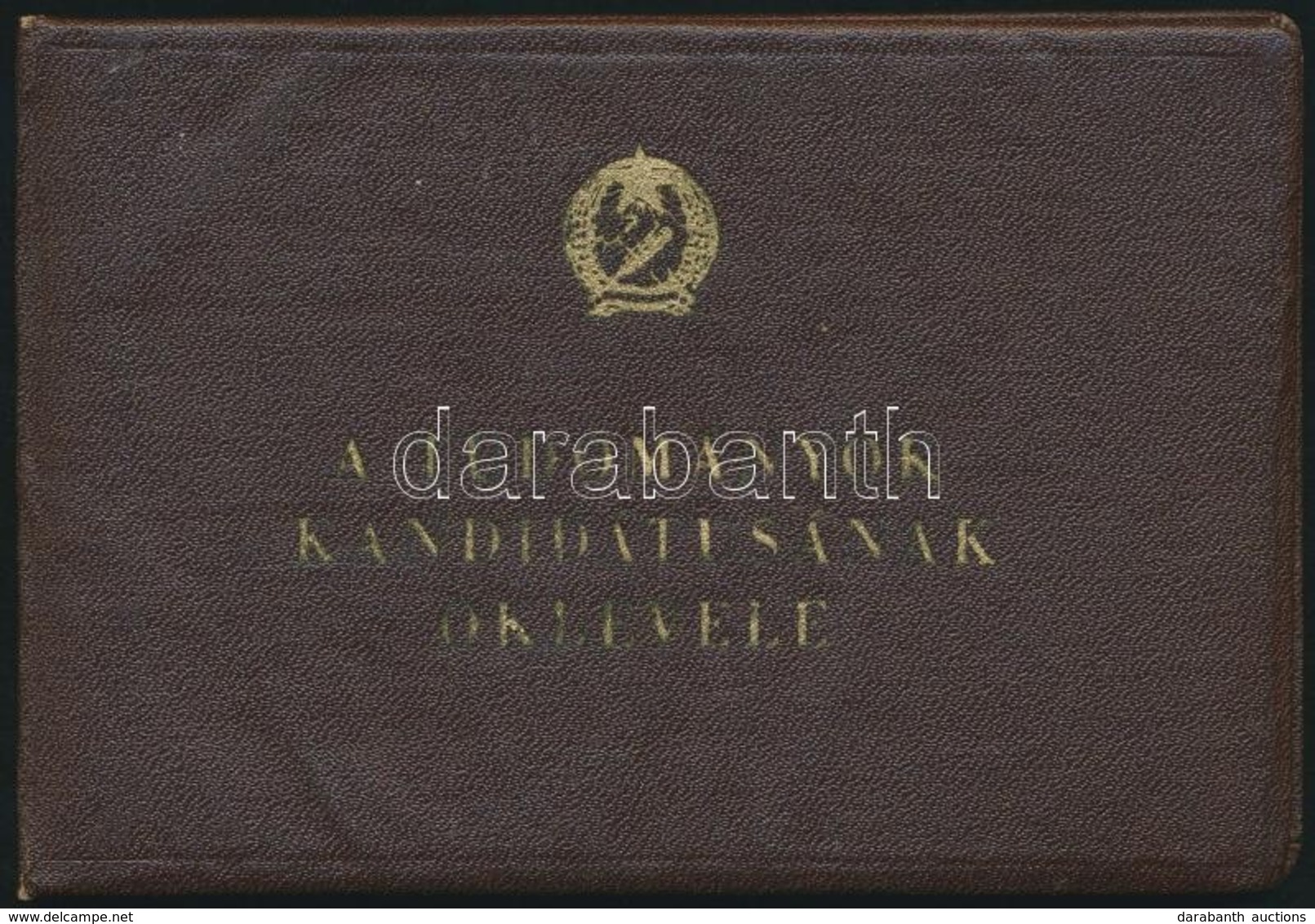 1952 A Tudományos Minősítő Bizottság Kandidátusi Oklevele Kardos Rezső Ferenc (1912-1998) Kémikus, Feltaláló Részére - Ohne Zuordnung