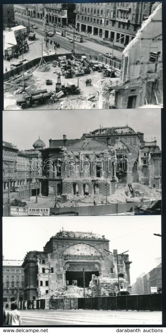 1965 Budapest, A Nemzeti Színház Bontása, 4 Db Vintage Fotó, Az Egyik Datált, 9x13 Cm és 9x14 Cm - Other & Unclassified