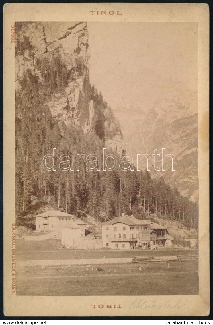 Cca 1890 Carbonin/Schluderbach, Tirol, Keményhátú Fotó S. A. Knoll Műterméből (Bruneck/Bozen), Hátulján Feliratozva, 17× - Other & Unclassified