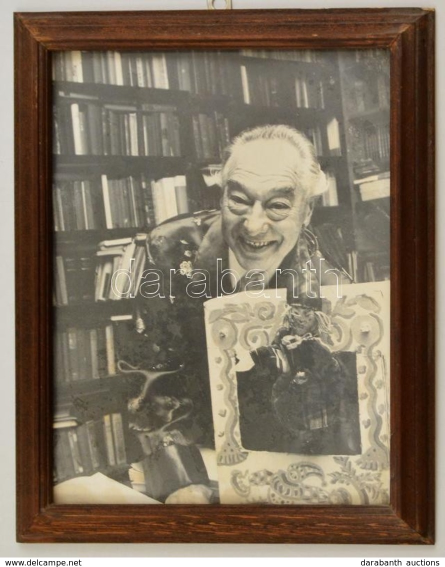 Cca 1960 Bilicsi Tivadar Színész Portréja, Nagyméretű Fotó, üvegezett Fa Keretben, 28,5×21,5 Cm - Other & Unclassified