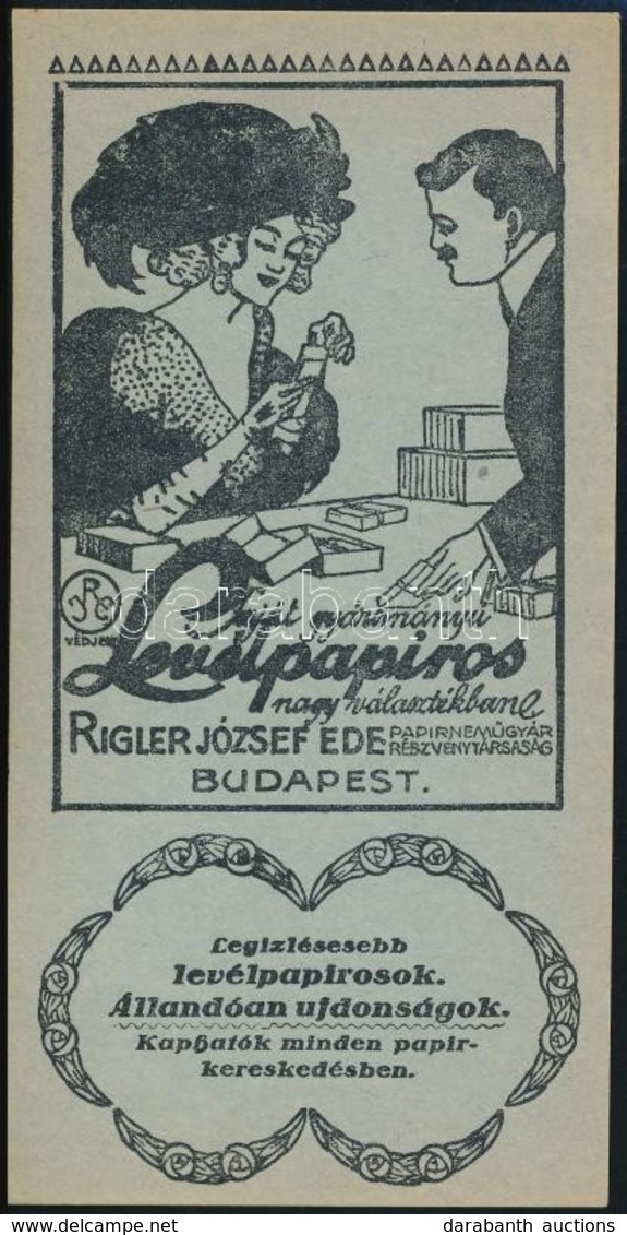 Cca 1910-1920 Riegler József Ede Levélpapíros Számolócédulája, Szép állapotban - Werbung