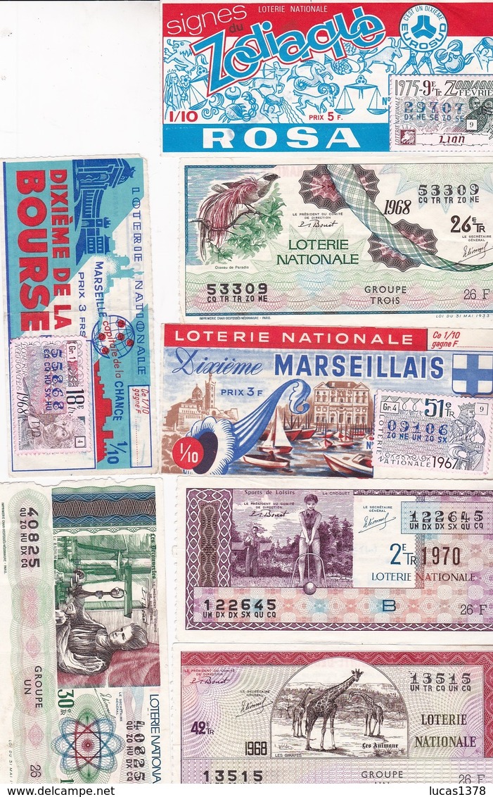 TRES JOLI LOT DE 57  BILLETS DE LOTERIE  / A VOIR