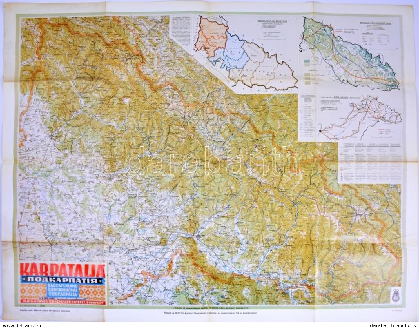 1940 Kárpátalja Térképe, Kiadja A M. Kir. Honvéd Térképészeti Intézet, Reprint Kiadás, 64×80 Cm - Other & Unclassified