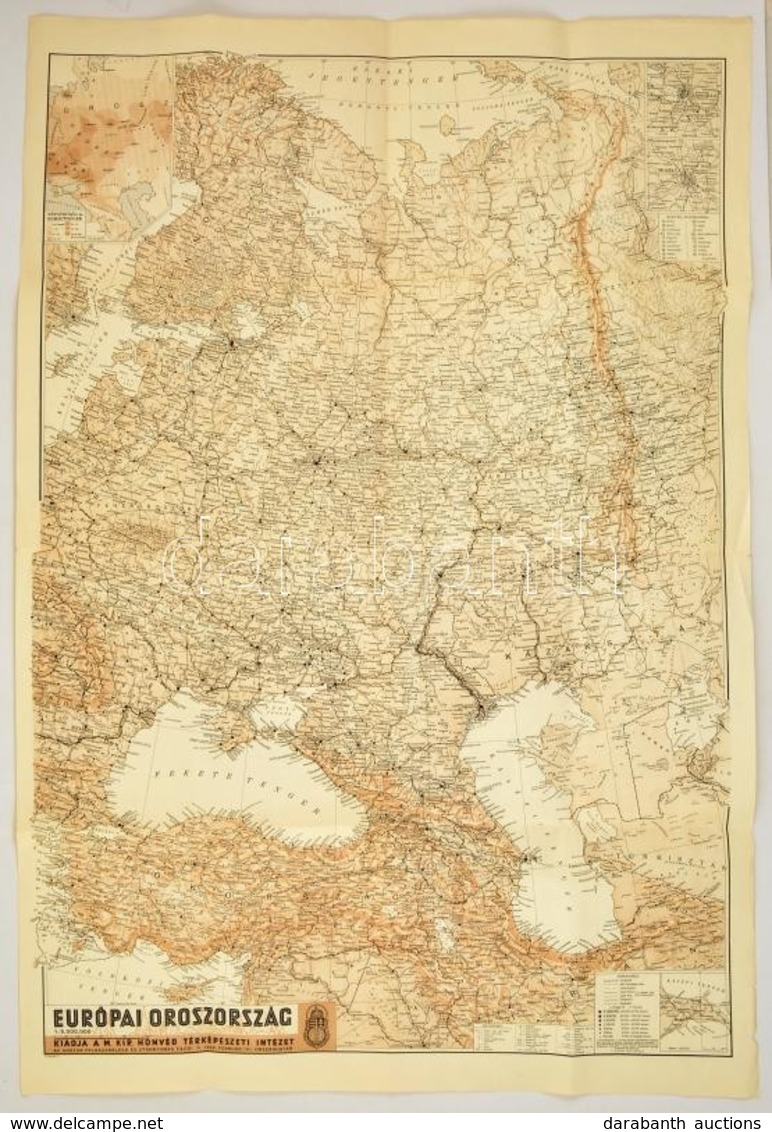 1942 Európai Oroszország, Kiadja: M. Kir. Honvéd Térképészeti Intézet, 92×62 Cm - Other & Unclassified