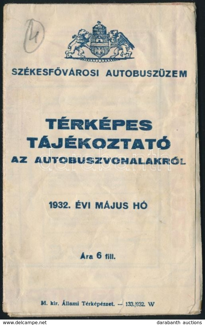 1932 Székesfővárosi Autóbuszüzem - Térképes Tájékoztató Az Autóbuszvonalakról - Unclassified