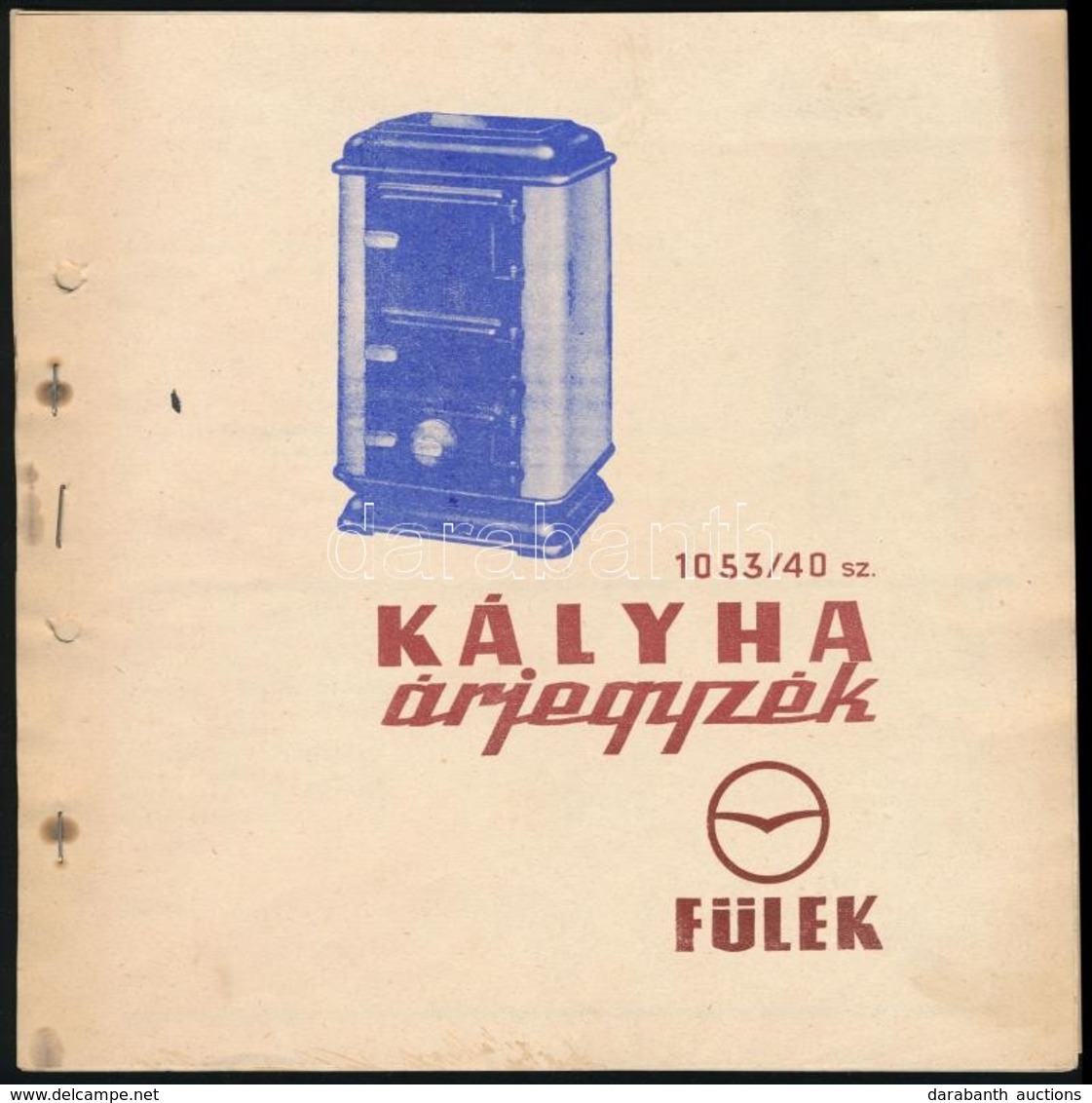 1939-1940 Fülek Kályha-, és Szőlő, Kert, és Mezőgazdasági Cikkek árjegyzékei, 2 Db, Az Egyik Utolsó Lapja Elvált. - Unclassified