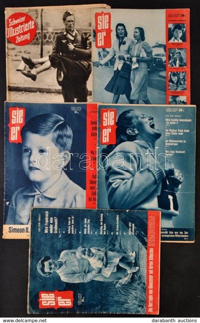 1943 5 Db Külföldi Lap: Sie Und Er, 4 Száma, Schweizer Illustrierte Zeitung 1 Száma. Benne Számos érdekes írással, Fotók - Non Classificati