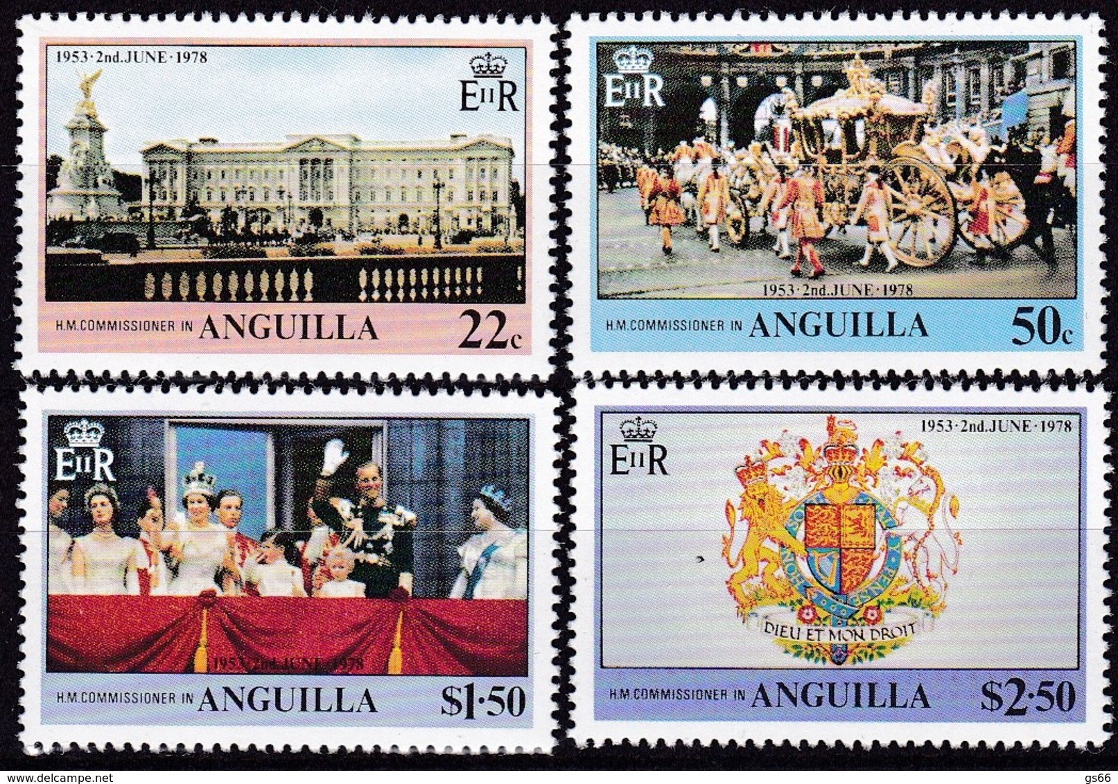 Anguilla, 1978, 313/16,  25. Jahrestag Der Krönung Von Königin Elisabeth II., MNH ** - Anguilla (1968-...)