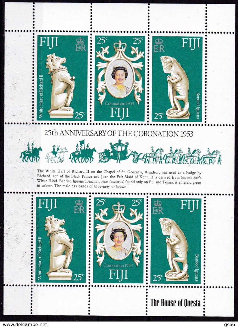 Fiji, 1978, 372/74, 25. Jahrestag Der Krönung Von Königin Elisabeth II. MNH ** - Fiji (1970-...)