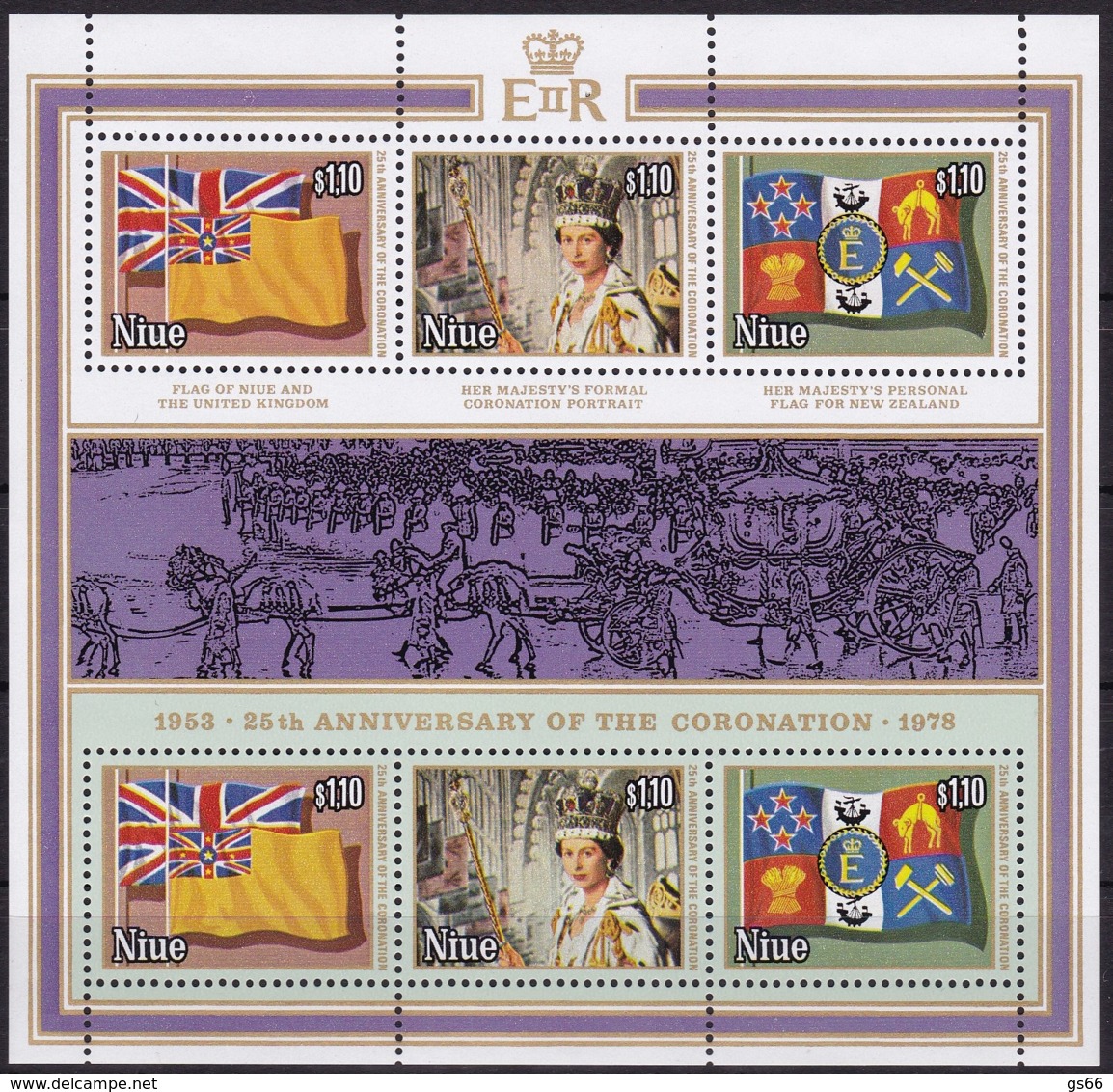 Niue,1978, 202/04 Kleinbogen, 25. Jahrestag Der Krönung Von Königin Elisabeth II.  MNH ** - Niue