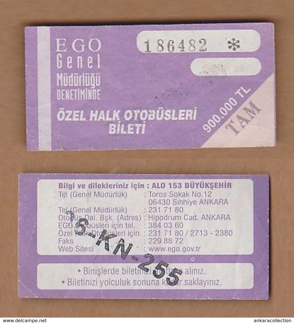 AC - BUS TICKET ANKARA, TURKEY - Autres & Non Classés