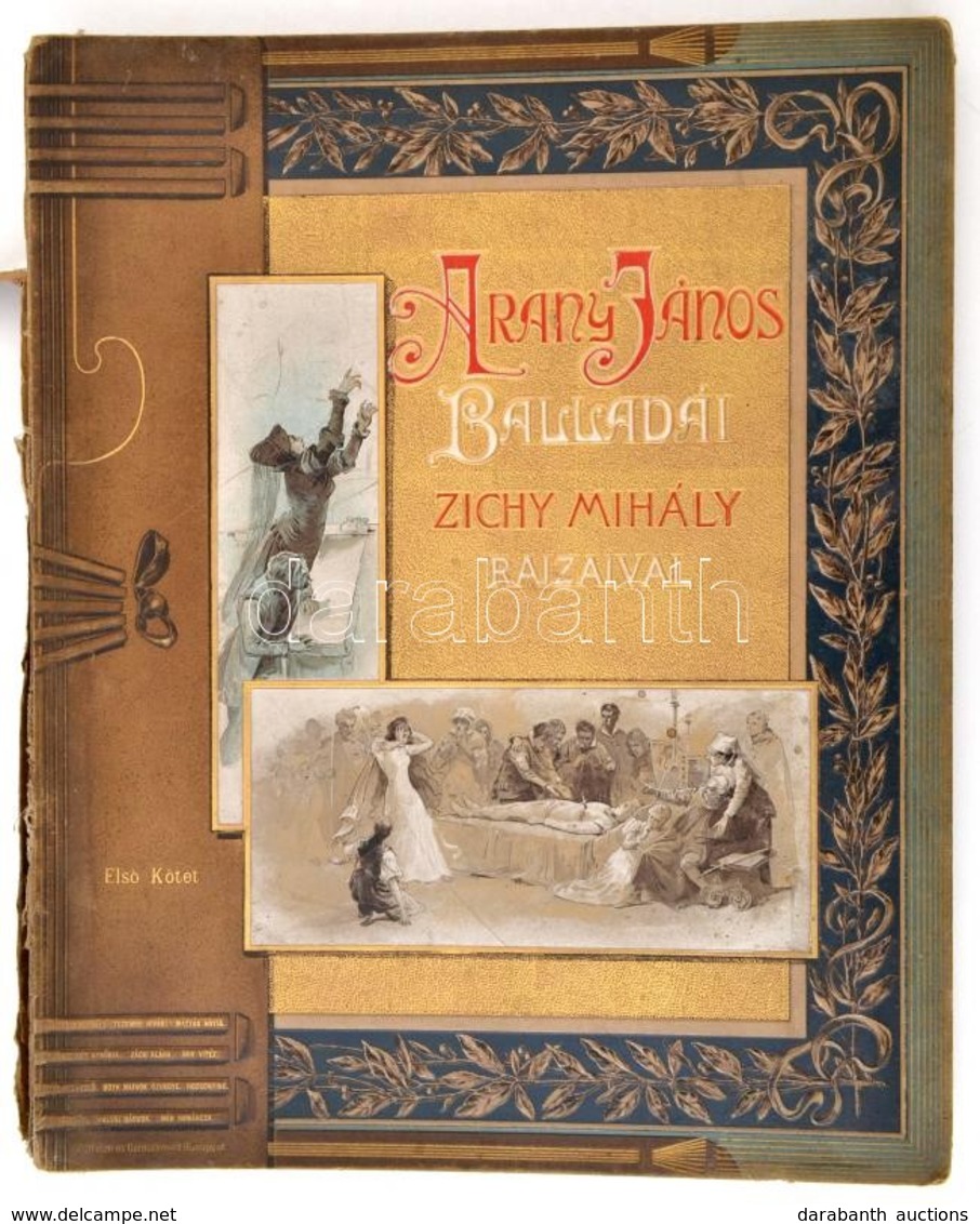 Arany János Balladái - Zichy Mihály Rajzaival. Bp, é.n. (1890k.) Ráth Mór (Hornyánszky Ny.) I- II.kötet 10-10 Balladával - Unclassified