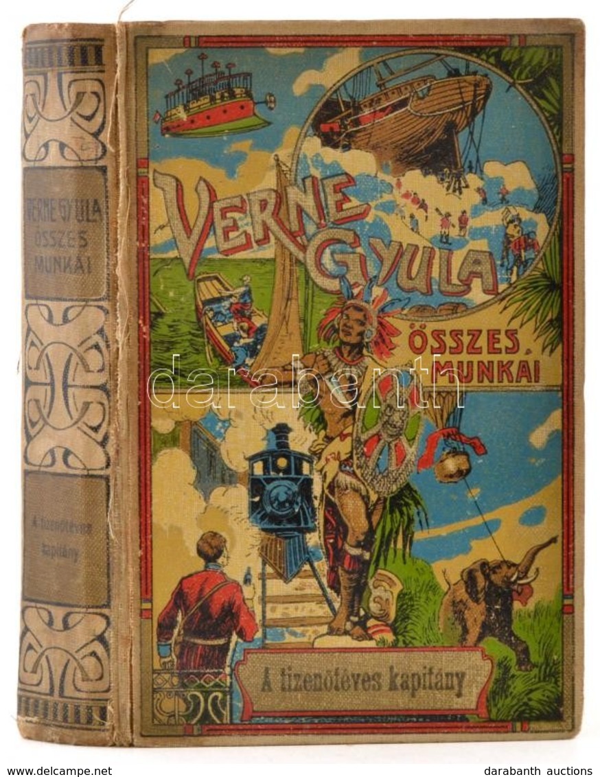 Verne Gyula: A Tizenötéves Kapitány. Bp., Magyar Kereskedelmi Közlöny. Díszes, Kopott Vászonkötésben, Jó állapotban. - Non Classificati