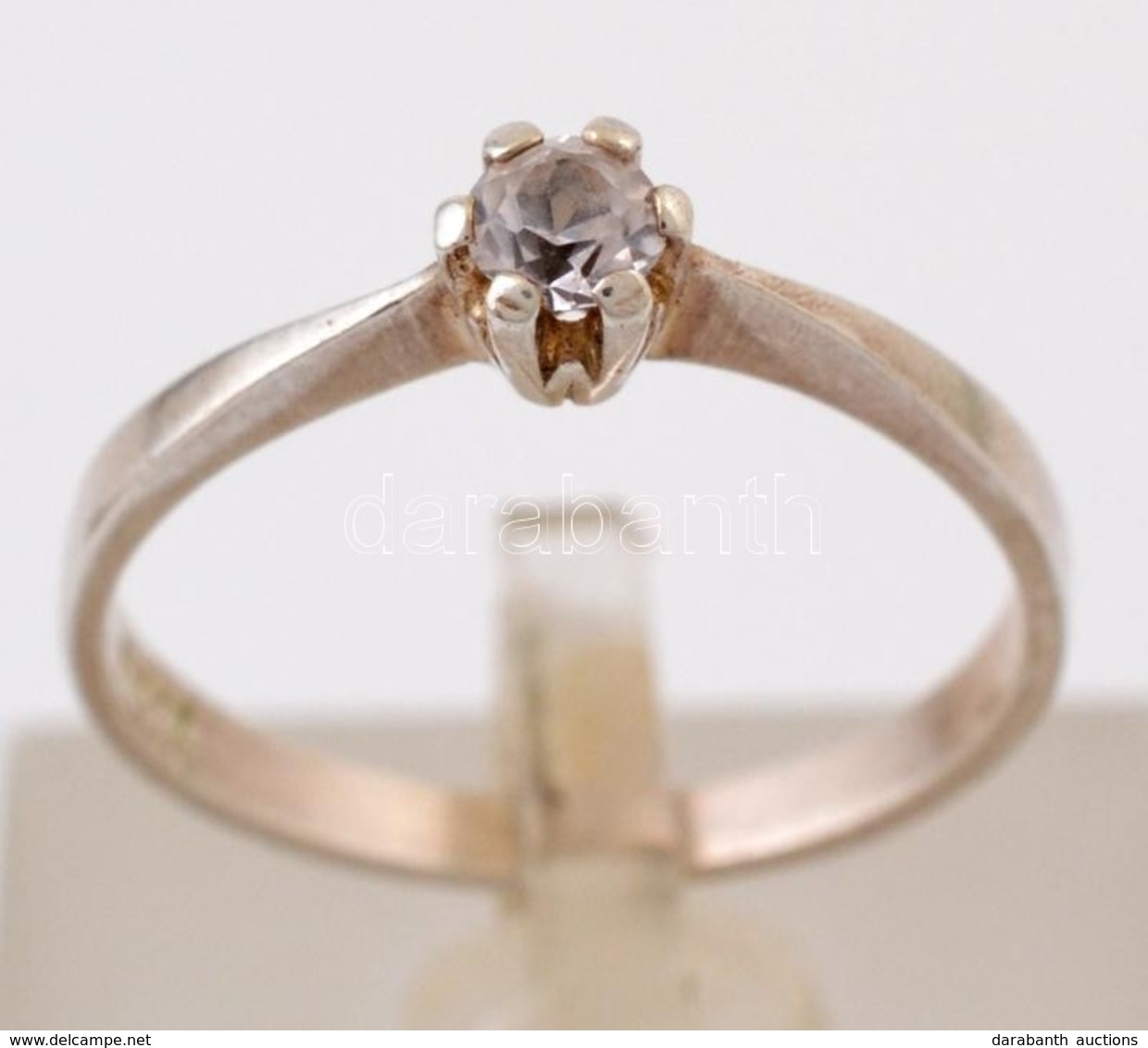 Ezüst(Ag) Szoliter Gyűrű, Kővel, Jelzett, Méret: 57, Bruttó: 1,8 G - Other & Unclassified