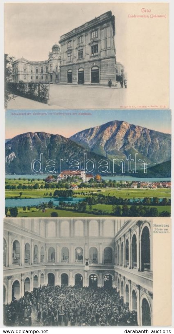 ** * 4 Db RÉGI Képeslap; Hamburg, Schiendorf, Graz, Theresienstadt / 4 Pre-1945 Postcards; Hamburg, Schiendorf, Graz, Te - Unclassified