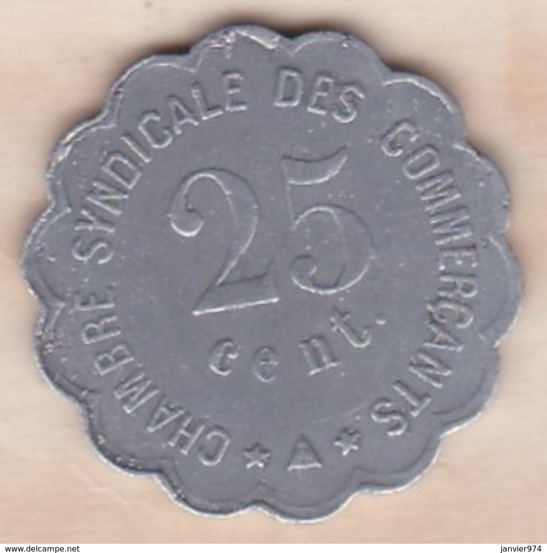 66. Pyrénées Orientales. Perpignan. Chambre Syndicale Des Commercants 25 Centimes 1917 - Monétaires / De Nécessité