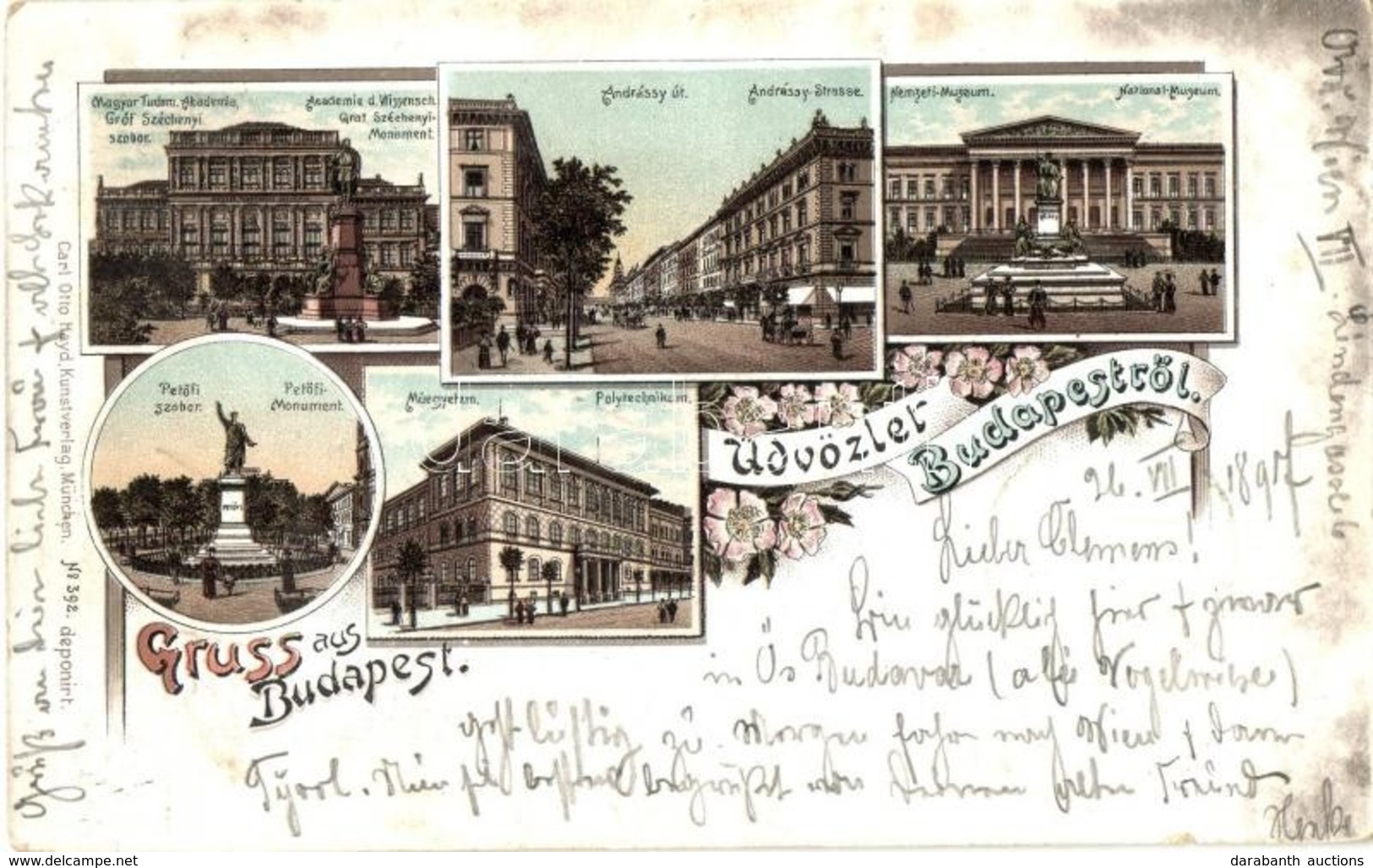 T2/T3 1897 (Vorläufer!) Budapest, Magyar Tudományos Akadémia, Andrássy út, Gróf Széchenyi és Petőfi Szobor, Műegyetem, N - Unclassified