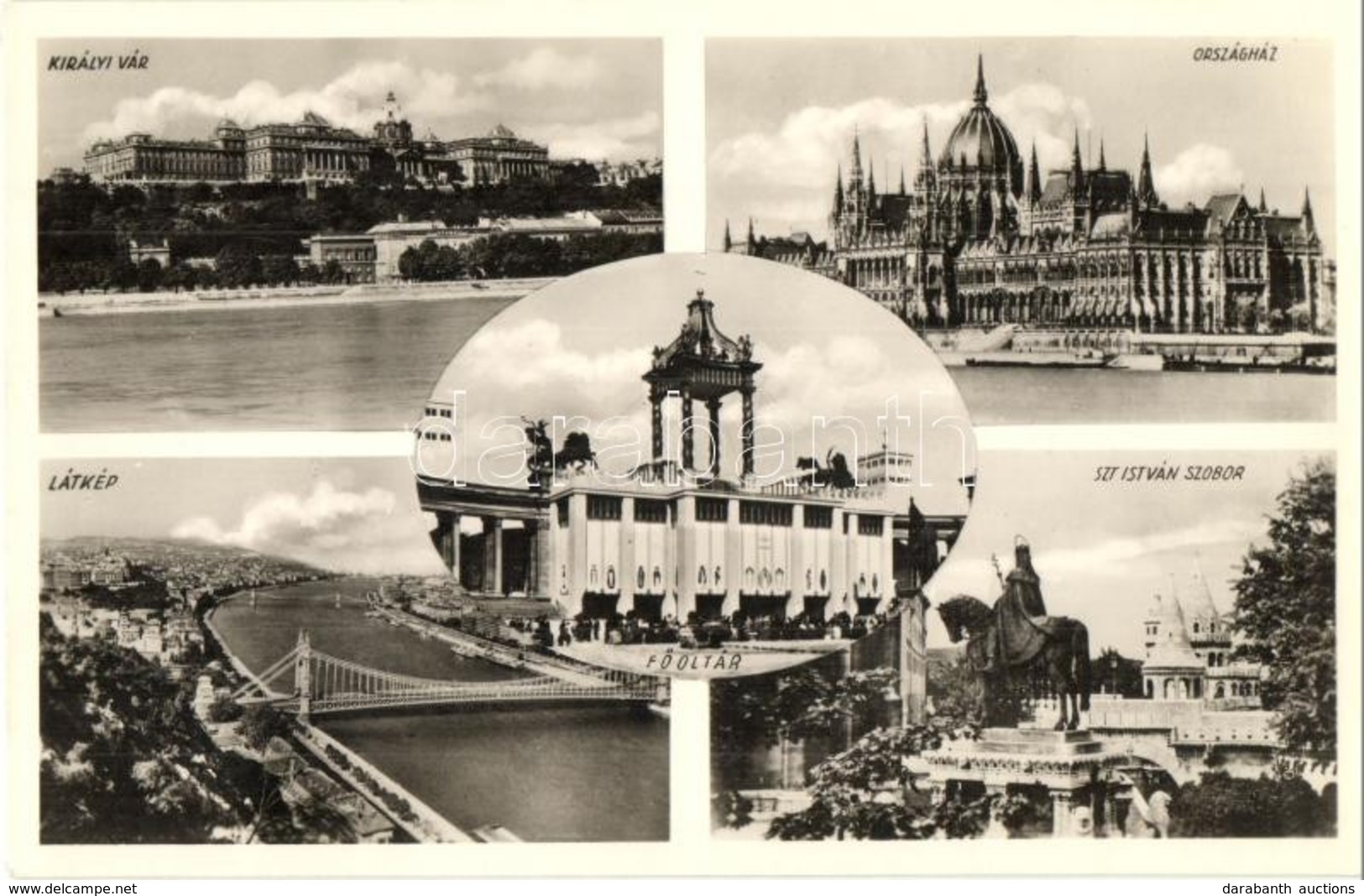 * T2 1938 Budapest, Királyi Vár, Országház, Látkép, Szent István Szobor, XXXIV. Nemzetközi Eucharisztikus Kongresszus Fő - Unclassified