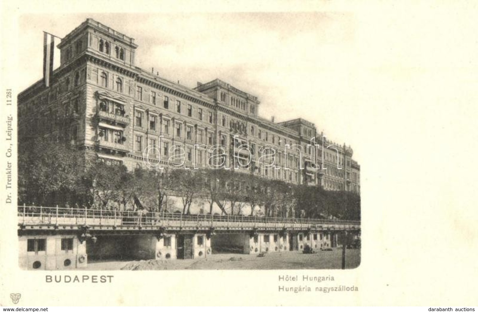 ** T2 Budapest V. Hotel Hungária Szálloda, Magyar Zászló. Dr. Trenkler Co. - Unclassified