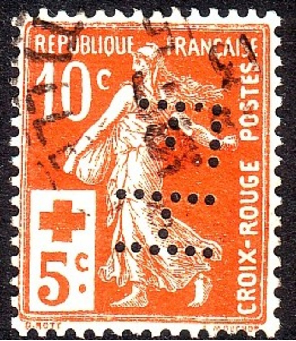 Y&T N°147 - 10c+5c Semeuse Croix-Rouge - Oblitéré Avec Perforation "FH" - Used Stamps