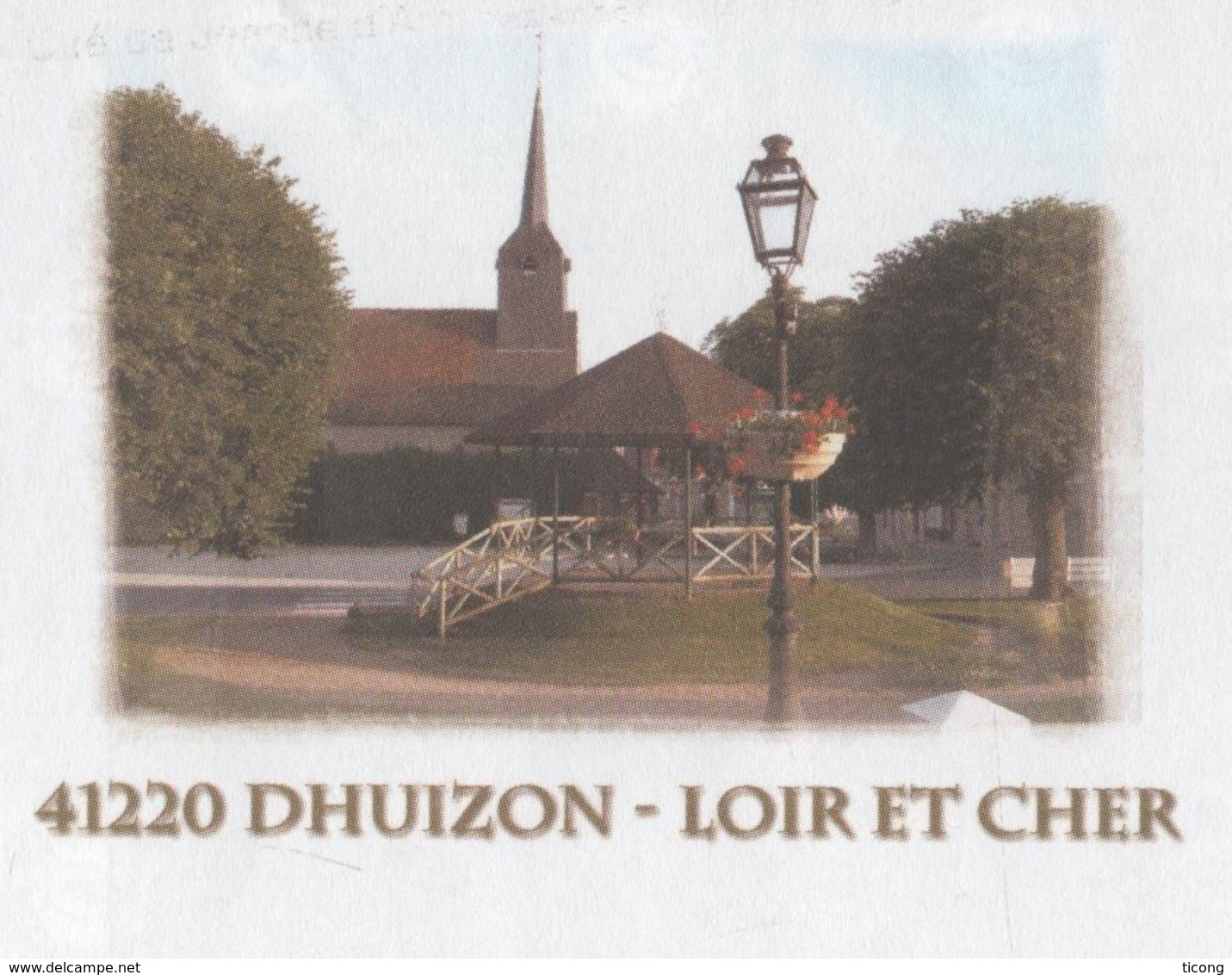 DHUIZON LOIR ET CHER 41 - EGLISE, KIOSQUE - PAP ENTIER POSTAL FLAMME ORLEANS CENTRE DE TRI 2008, VOIR LES SCANNERS - Autres & Non Classés