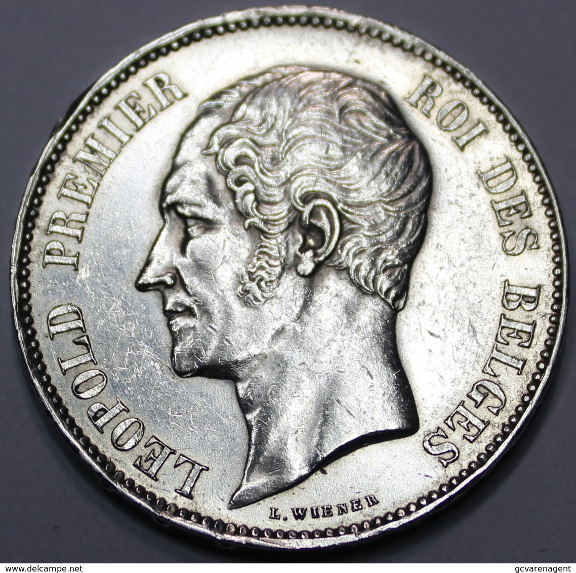 LEOPOLD I ROI DES BELGES  1851  5 FRANCS    ARGENT  _ 2 SCANS - 5 Francs