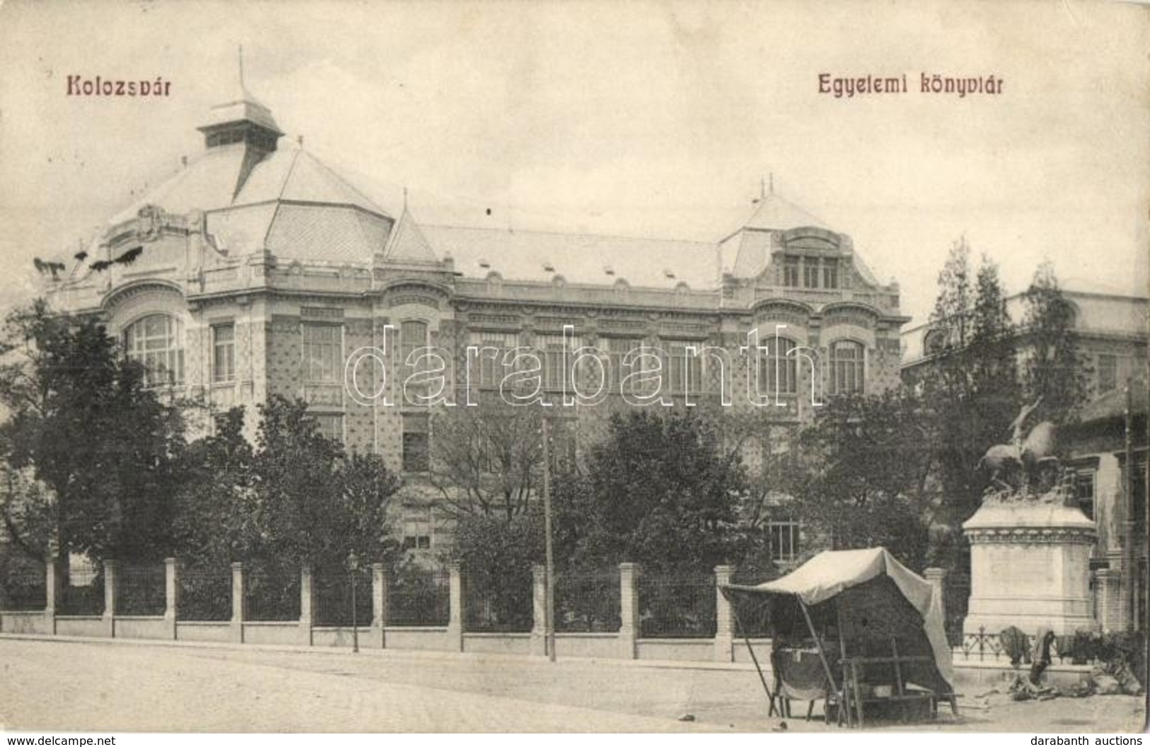 T2/T3 1911 Kolozsvár, Cluj; Egyetemi Könyvtár, Utcai árus Bódéja. Sámuel S. Sándor Kiadása / Library Of The University,  - Unclassified