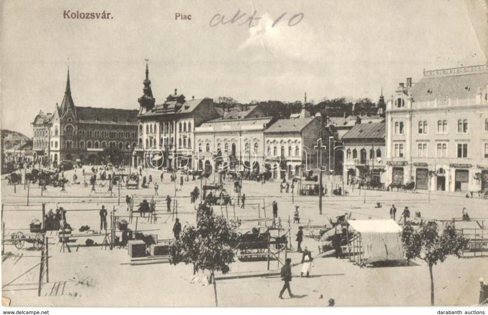 T2/T3 1915 Kolozsvár, Cluj; Piac, Piaci árusok, Weisz Lázár, Kohn Izsák üzlete. Kiadja A Ludasy Tőzsde / Market Square,  - Unclassified