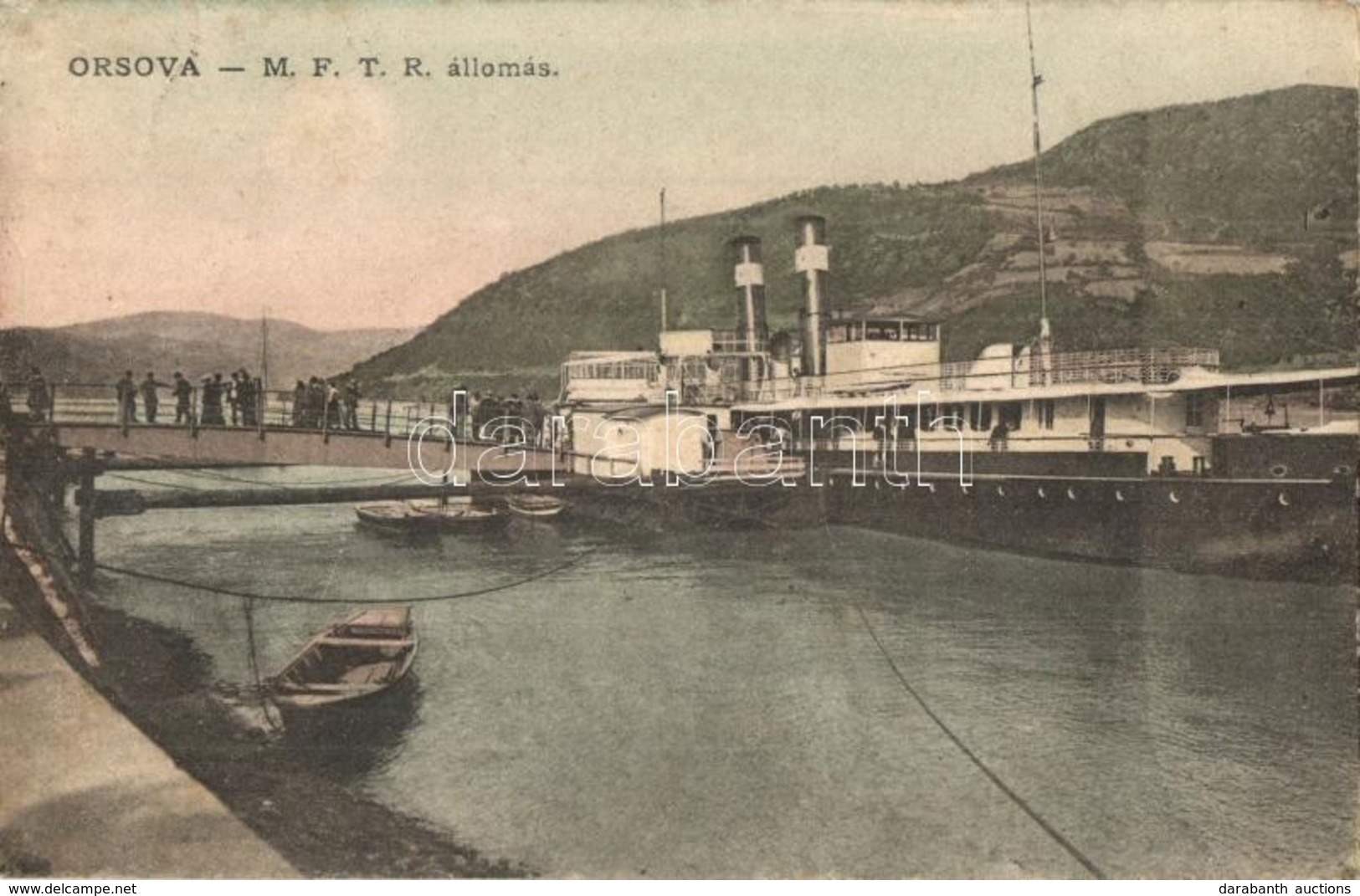 T2 1914 Orsova, MFTR Hajóállomás, Gőzhajó / Port, Steamship - Unclassified