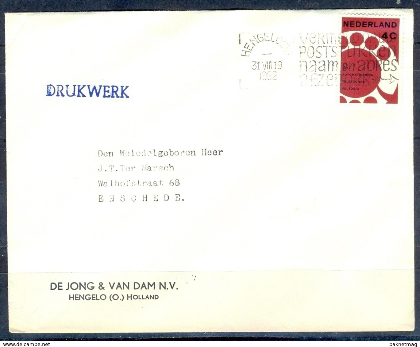 K118- Postal Used Cover. Post From Nederland. Netherlands. - Poststempel