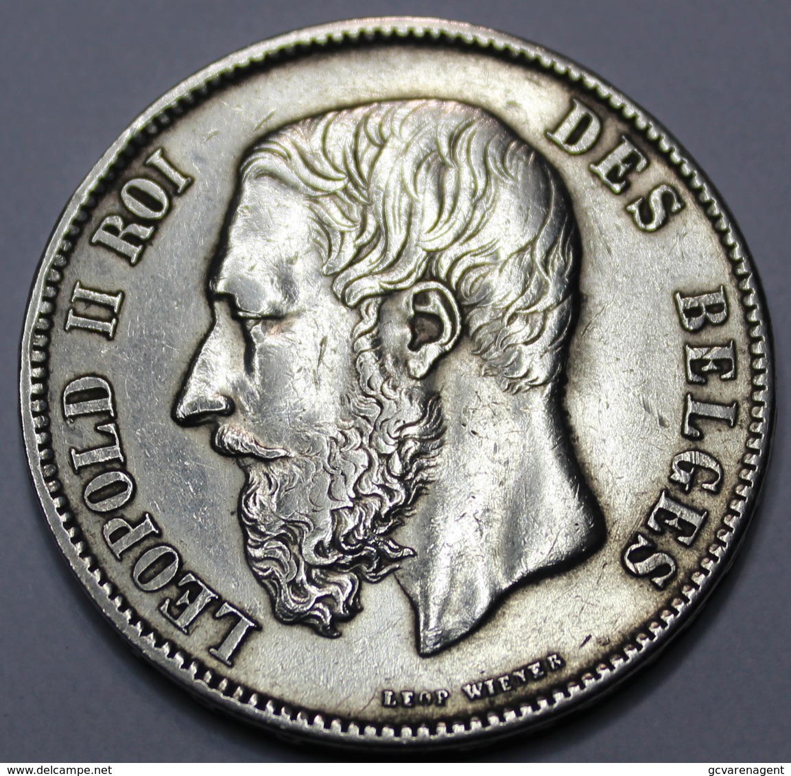 LEOPOLD I ROI DES BELGES  1870  5 FRANCS    ARGENT  _ 2 SCANS - 5 Francs