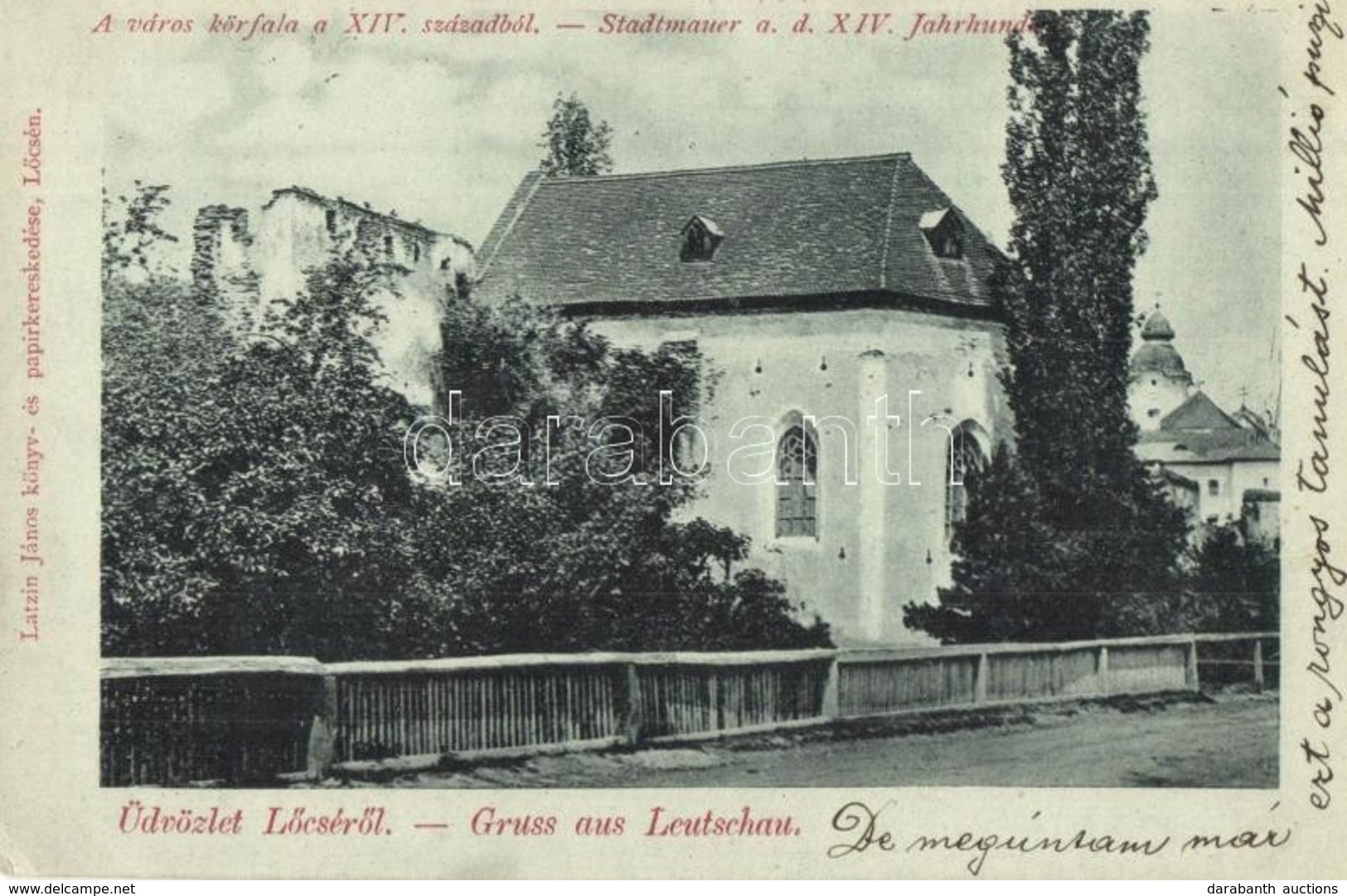 T2/T3 1901 Lőcse, Levoca; A Város Körfala A XIV. Századból. Kiadja Latzin János / Stadtmauer A. D. XIV. Jahrhundert / Ci - Non Classificati