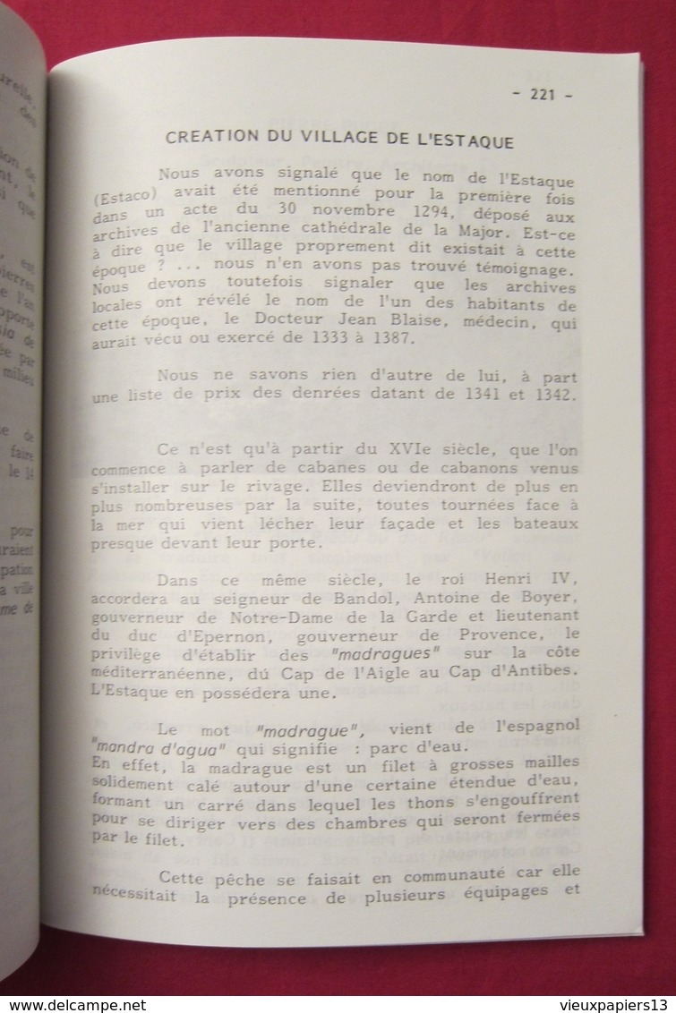 Régionalisme - Comité Du Vieux Marseille #11 De 1984 - L'ESTAQUE - Mémoires Et Souvenirs D'un Villageois - T. Festinesi - Provence - Alpes-du-Sud