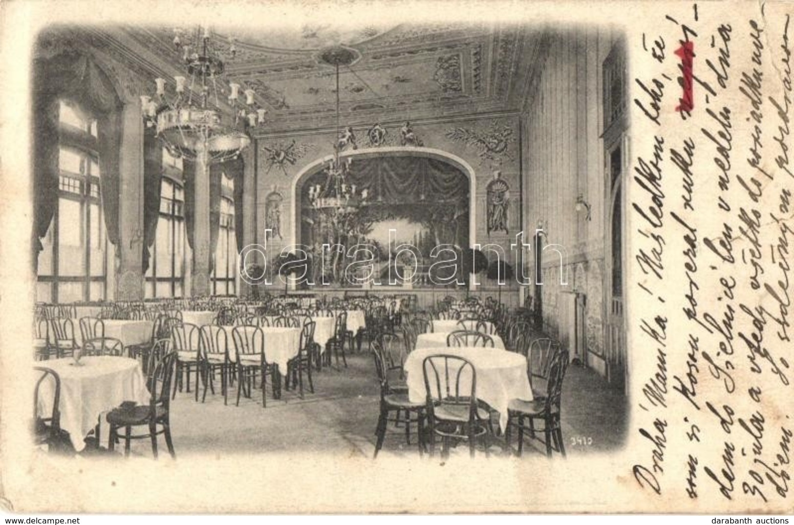 T2/T3 1907 Rózsahegy, Ruzomberok (?); étterem Belső / Restaurant Interior (EK) - Non Classificati