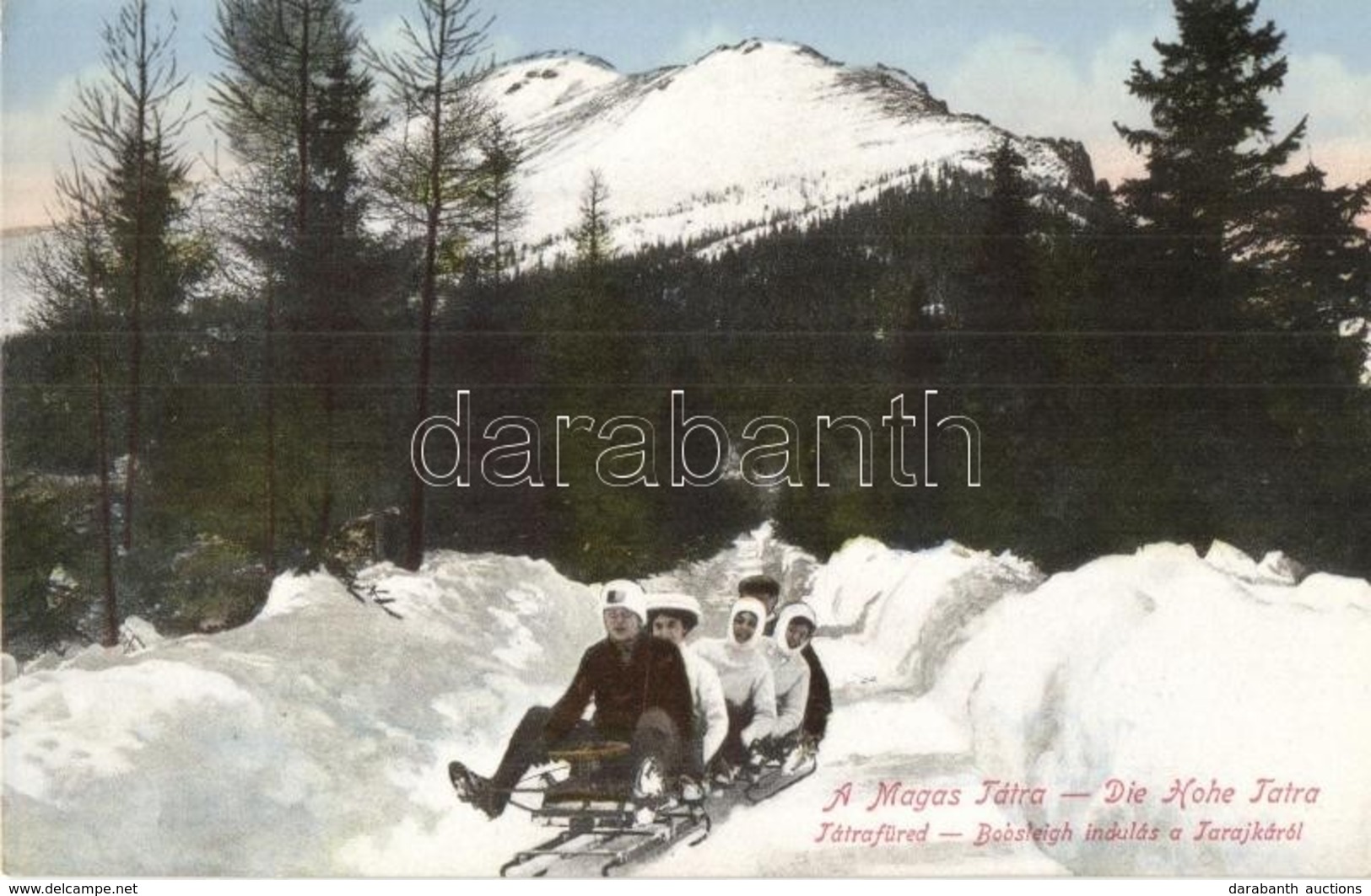 ** T1 Tátrafüred, Ótátrafüred, Altschmecks, Stary Smokovec (Tátra, Tatry); Öt-fős Irányítható Bobsleigh Indulás A Tarajk - Non Classificati