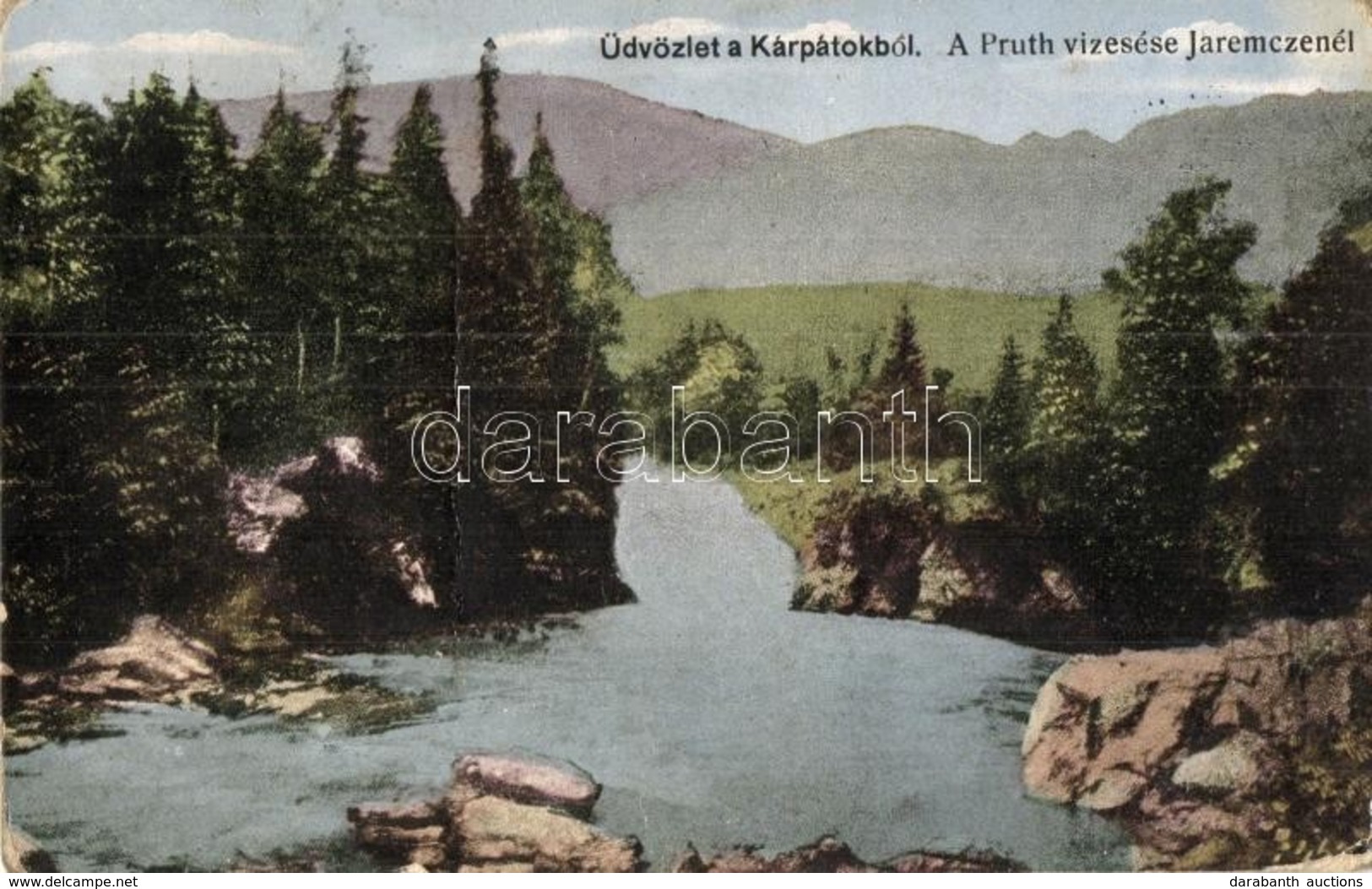 T2/T3 Jaremcse, Jaremcze, Yaremche (Kárpátok); Pruth Vízesés / Waterfall + '1940 Máramarossziget Visszatért' So. Stpl (R - Ohne Zuordnung