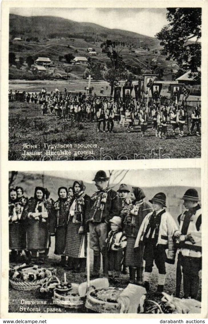 T2/T3 Kőrösmező, Yasinia, Jassinja, Jasina (Máramaros); Huculské Procesi, Sveceni Pasek / Hucul Körmenet, Folklór / Huts - Ohne Zuordnung