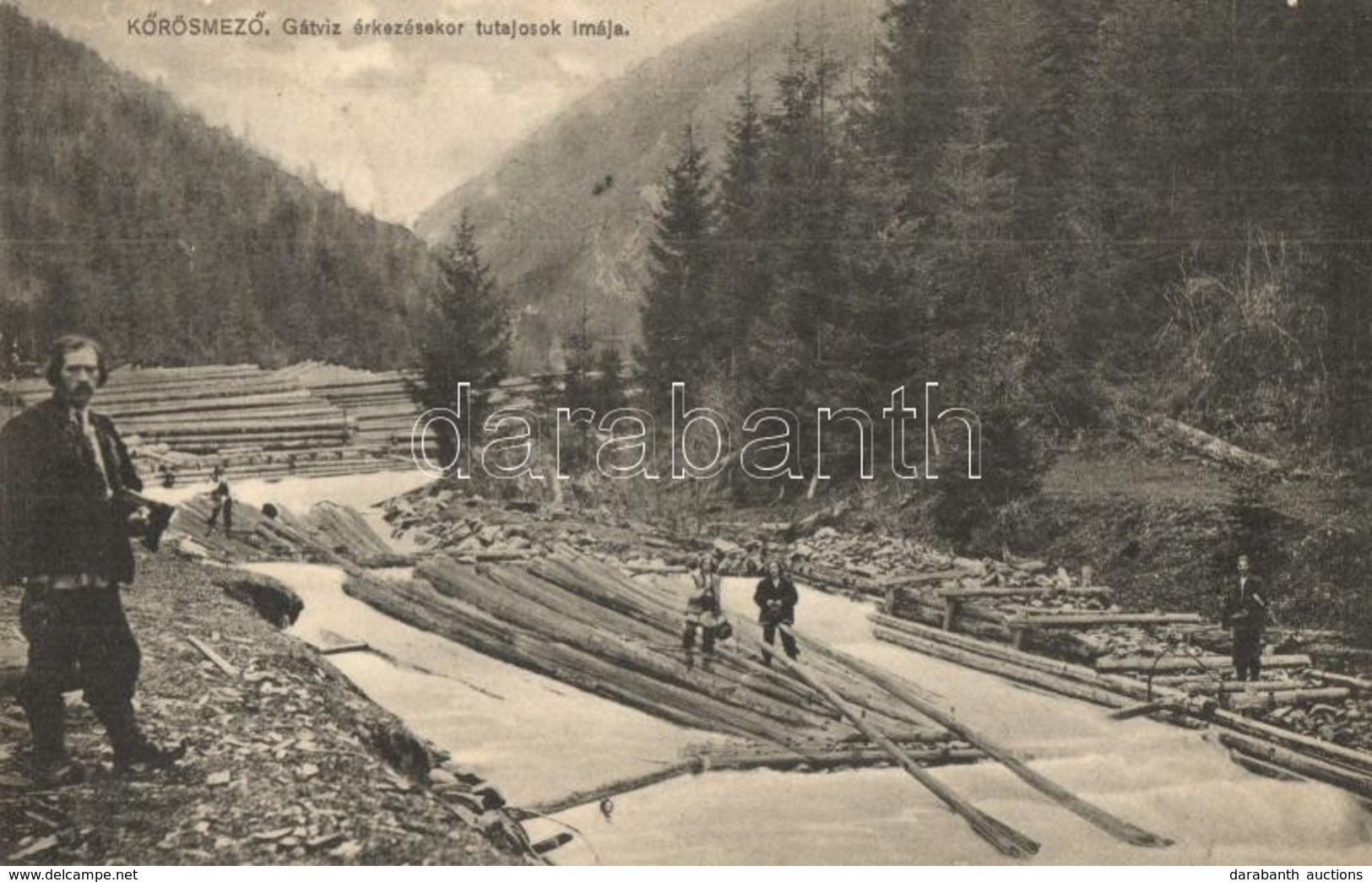 T2 Kőrösmező, Yasinia, Jassinja; Tutajosok Imája Gátvíz érkezésekor / Starting A Raft, Raftsman's Prayer, Dam - Ohne Zuordnung