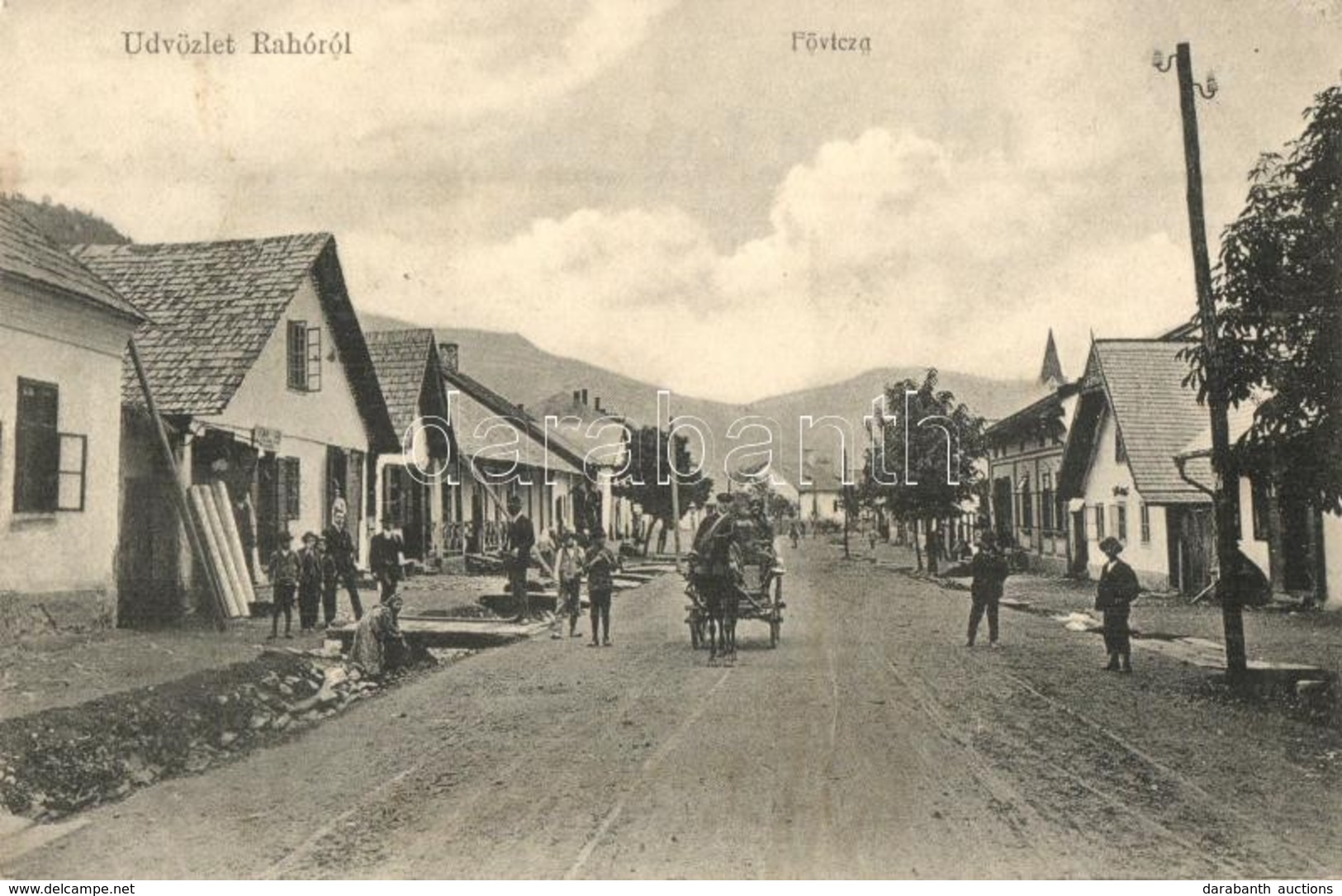 * T2/T3 Rahó, Rakhiv; Fő Utca, üzlet, Lovaskocsi. Kiadja A Friedman Könyvnyomda / Main Street, Shop, Horse-drawn Carriag - Ohne Zuordnung