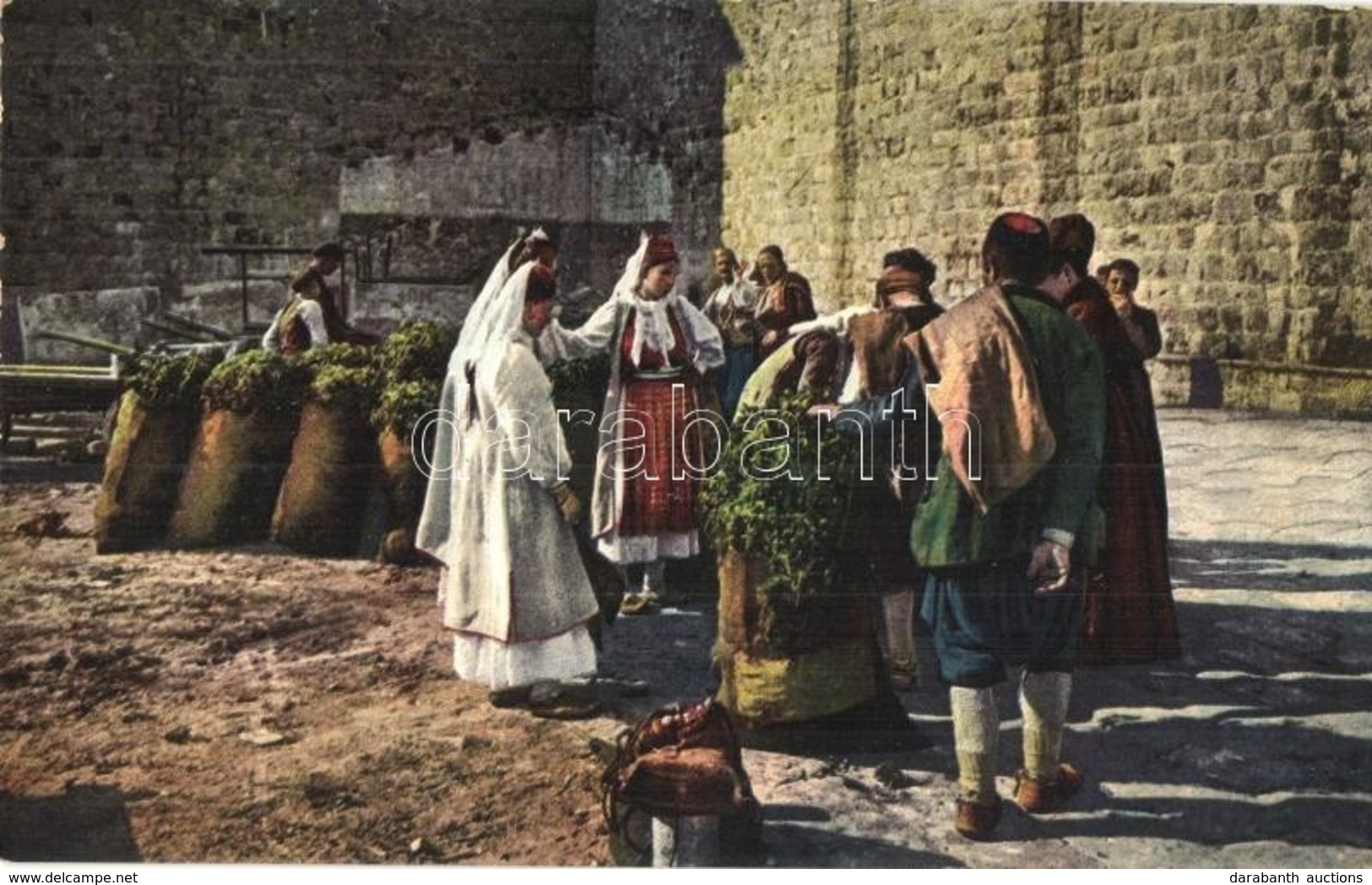 ** T2 Dubrovnik, Ragusa; Prodaja Cumura / Vente Du Charbon De Bois / Croatian Folklore, Dubrovnik Folk Traditional Costu - Unclassified