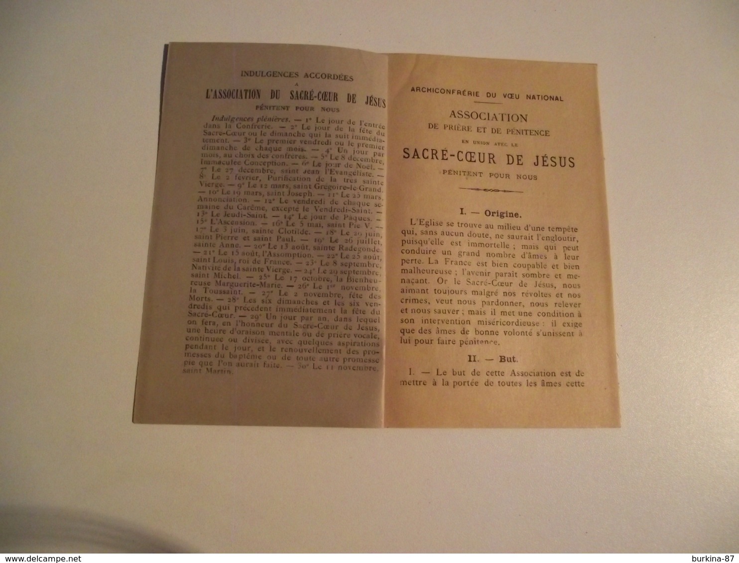 ARCHICONFRÉRIE Du Vœu National , Règlement De L'association 1883 - Religion & Esotérisme