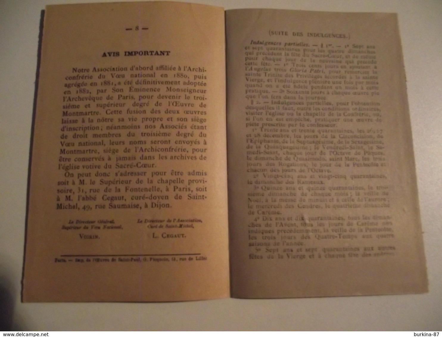 ARCHICONFRÉRIE Du Vœu National , Règlement De L'association 1883 - Religion & Esotérisme