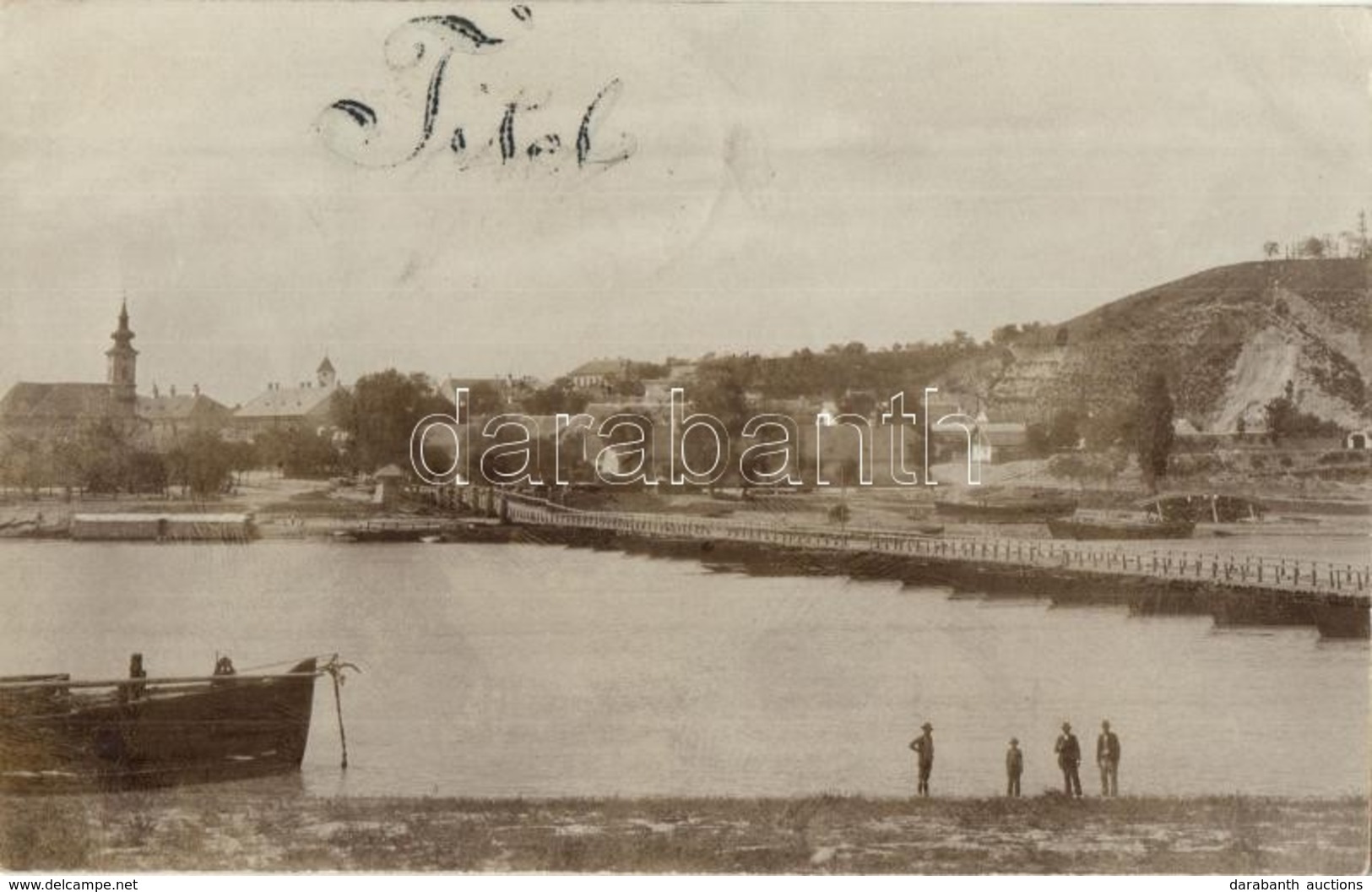 T2 1908 Titel, Hajóhíd A Tiszán / Pontoon  Bridge On Tisa River. Photo - Ohne Zuordnung