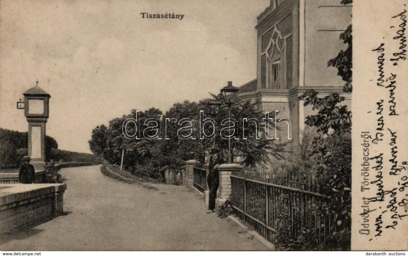 T3 Törökbecse, Novi Becej; Tisza-sétány / Promenade, Kiadja Jovanovits (kis Szakadás / Small Tear) - Ohne Zuordnung