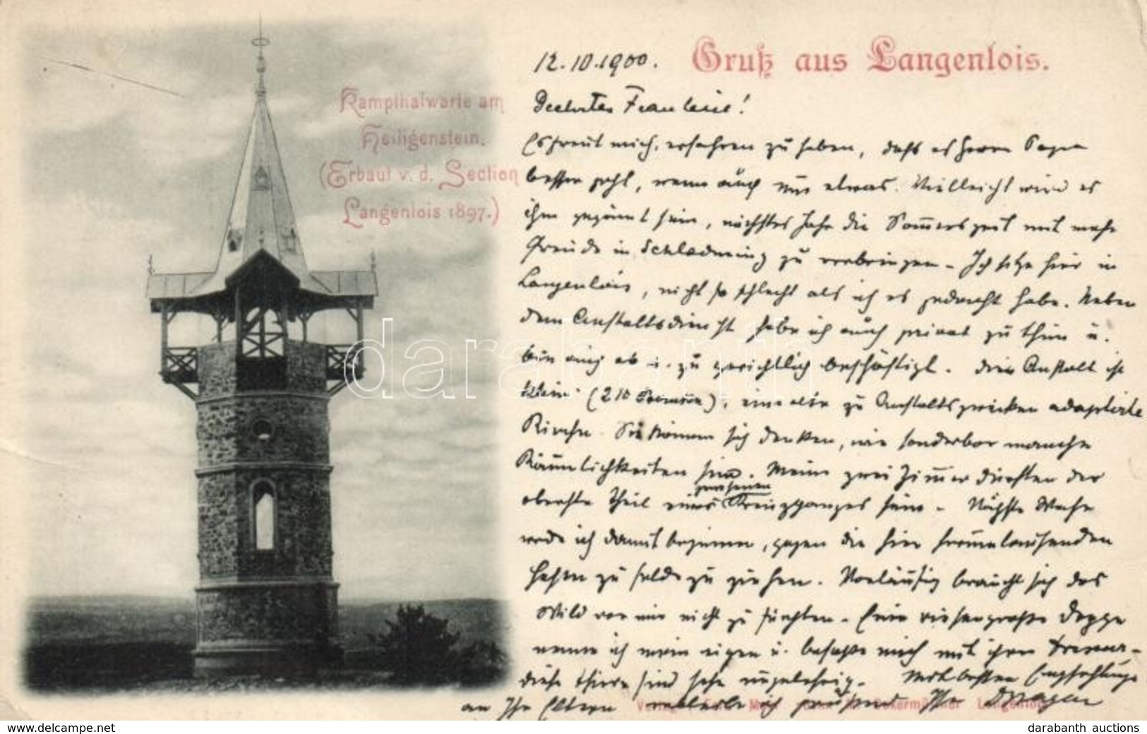 T2/T3 1900 Langenlois, Kampthalwarte Am Heiligenstein / Lookout Tower - Unclassified