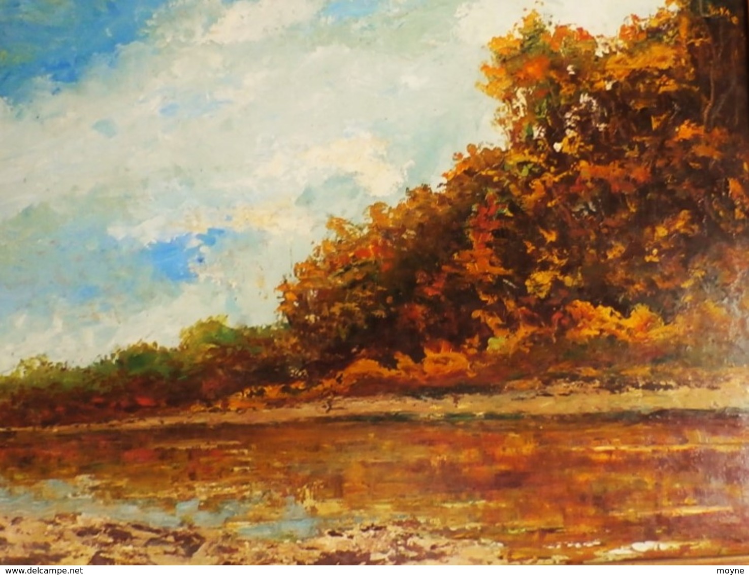 Par  Emile SIMONOD :  DANS LES MARAIS DE LA MOTTE SERVOLEX   Peintre Savoyard  HUILE SUR PANNEAU - Oils