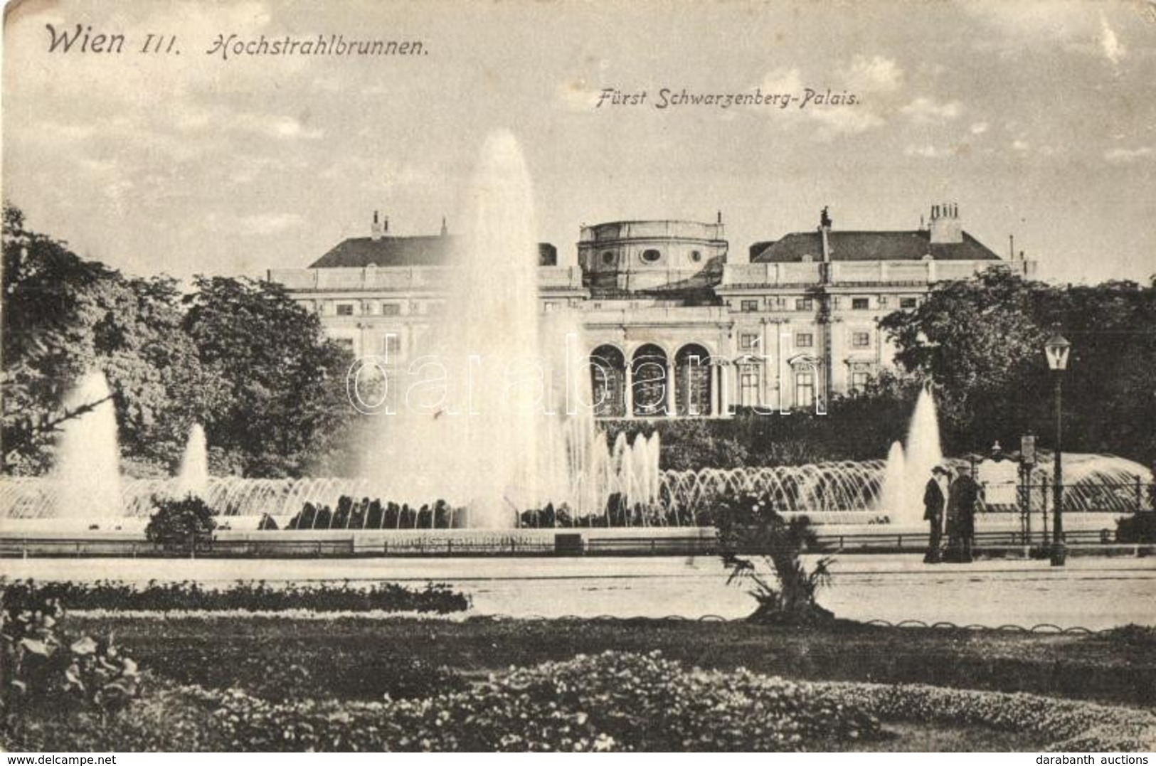 T2/T3 Vienna, Wien, Bécs; III. Hochstrahlbrunnen, Fürst Schwarzenberg-Palais / Fountain, Palace - Unclassified