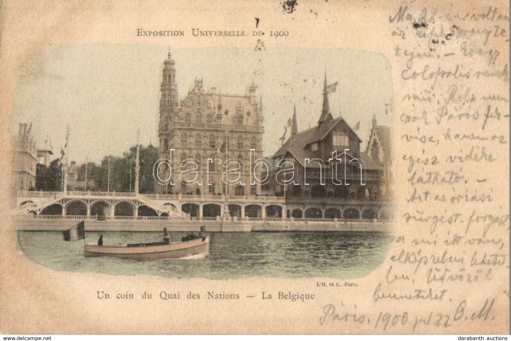 * T2/T3 1900 Paris, Exposition Universelle, Un Coin Du Quai Des Nations, La Belgique / Belgium Pavilion  (Rb) - Non Classificati