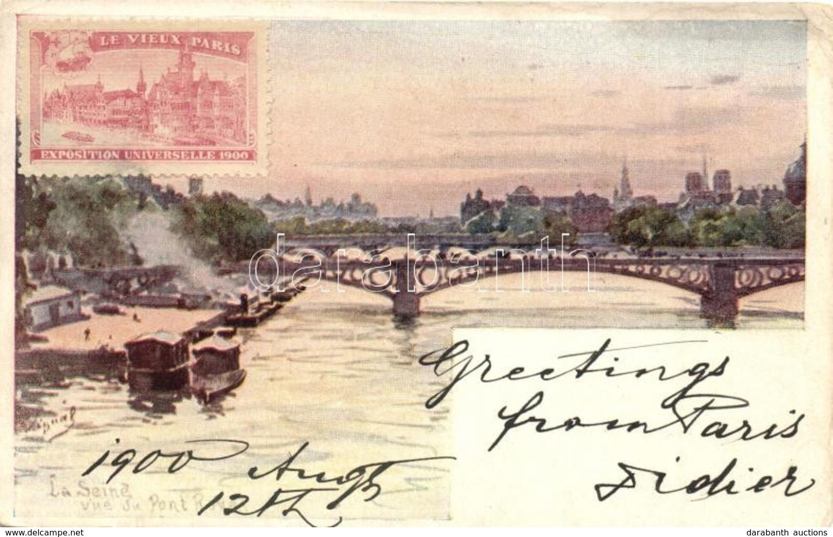 T2/T3 1900 Paris, Exposition Universelle, La Seine Vue Du Pont. So. Stpl  (EK) - Ohne Zuordnung