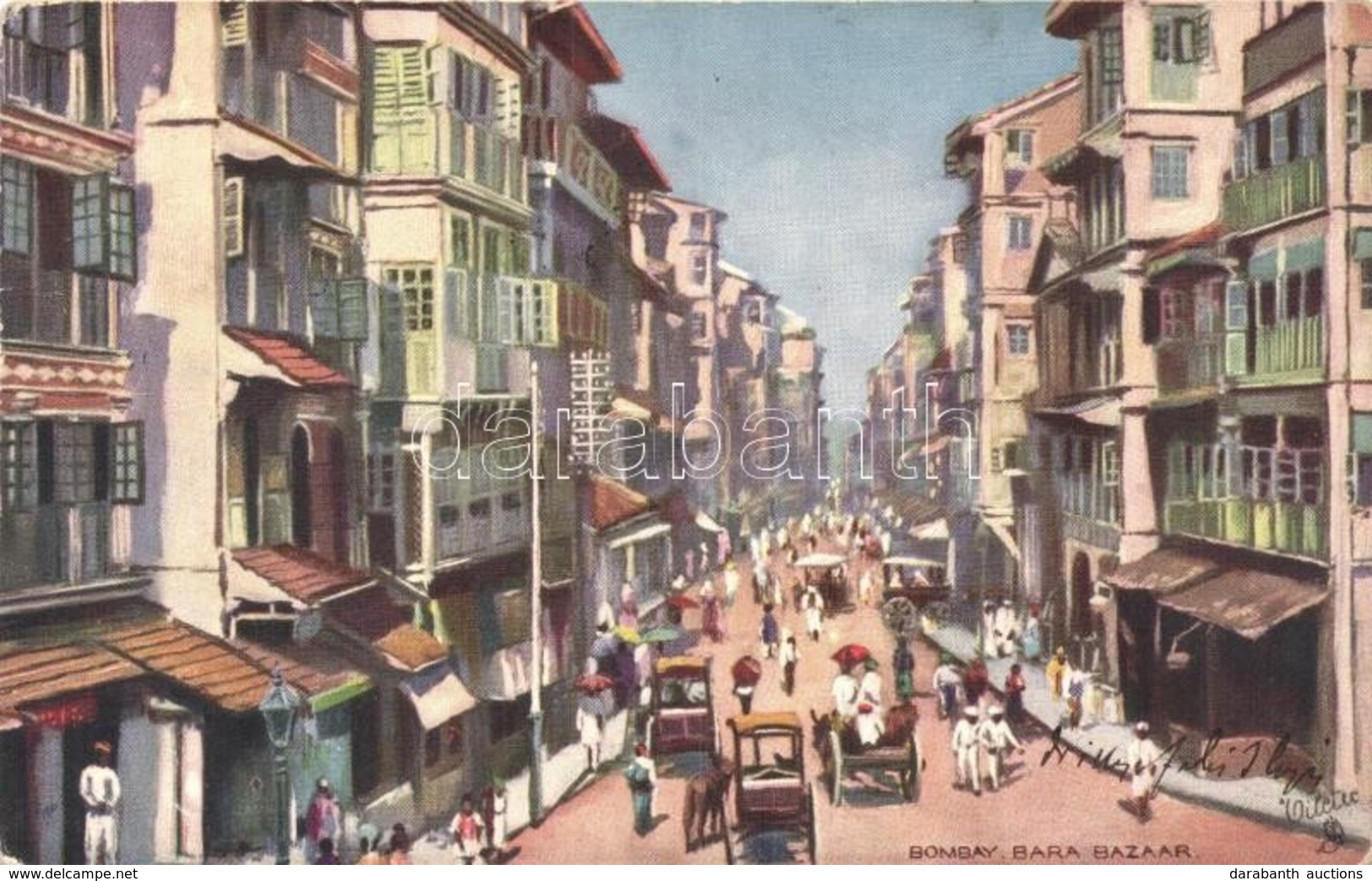 T2 Mumbai, Bombay; Bazaar, Raphael Tuck & Sons Oilette , Wide Wide World Series No. 7022. - Ohne Zuordnung